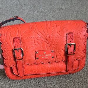 Kate Spade Vibrant Orange Embossed Crossbody Bag